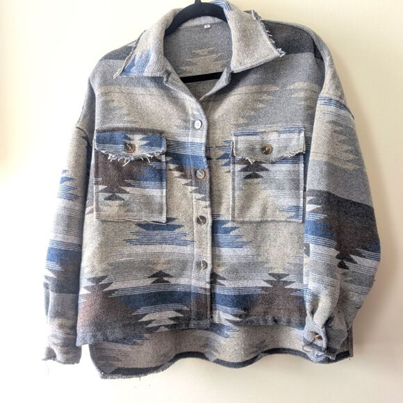 Aztec Print Retro Tribal Jacket Women's Size Small Button Down Boho - Picture 5 of 11